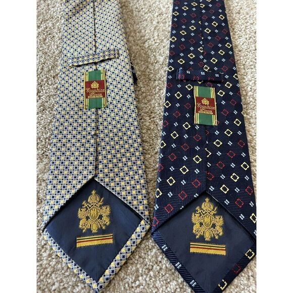 Equestrian Firenze Lot Of 2 Men's Necktie Silk Made In Italy - Picture 7 of 8